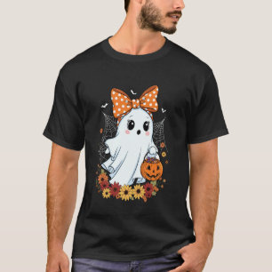 Camiseta Cute Fantasma Coquete Laço Assustador Truque ou Tr