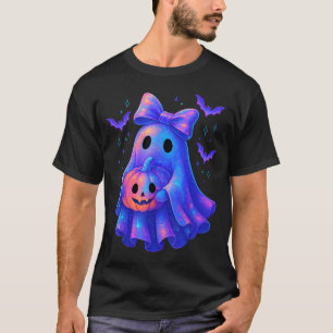 Camiseta Cute Fantasma Coquete Laço Halloween Temporada Ass