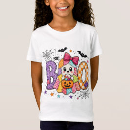 Camiseta Cute Fantasma de Halloween BOO Aquarela Sublimação