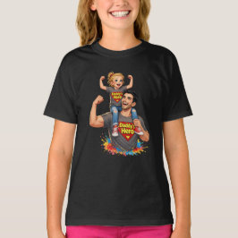 Camiseta Cute Father & Daughter Superhero