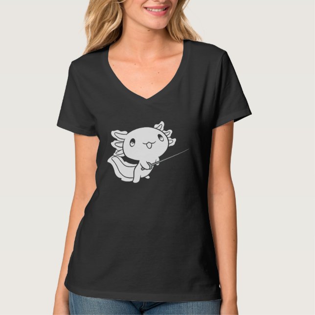 Camiseta Cute Fencer Axolotl  Fencing Fencer (Frente)
