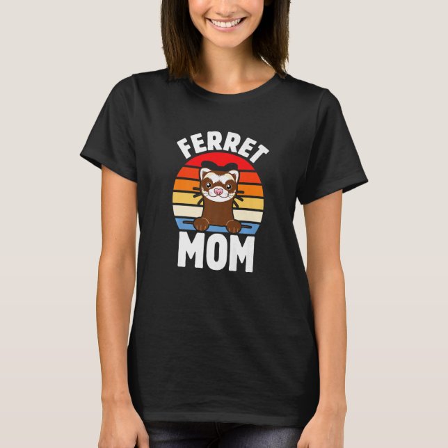 Camiseta Cute Ferret Eu Amo Ferret Mãe (Frente)