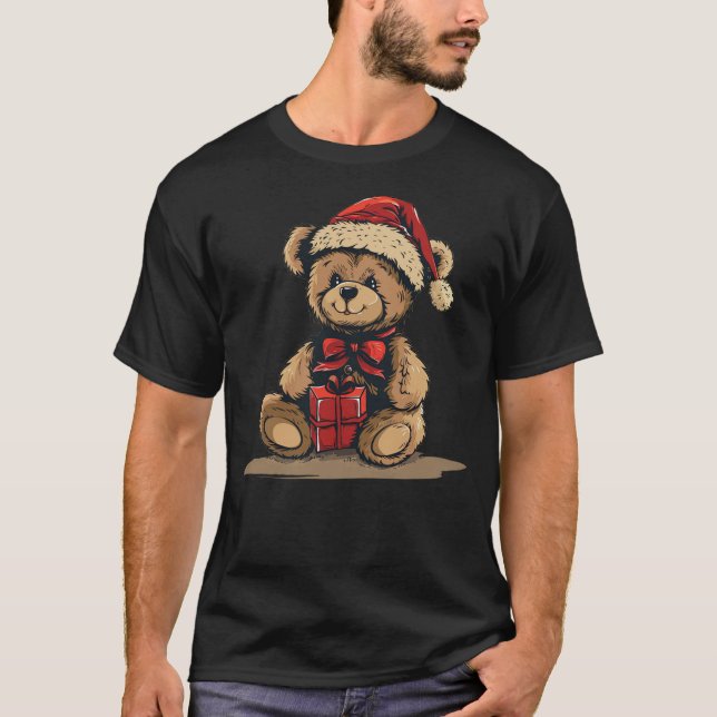 Camiseta Cute Festive Bear for Teddy and Christmas Season (Frente)