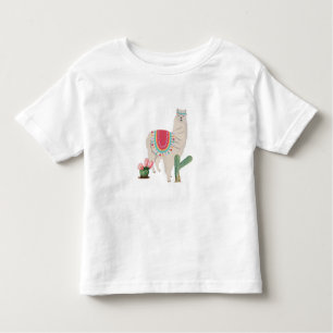 Camiseta Cute Fiesta Llama e Cactus