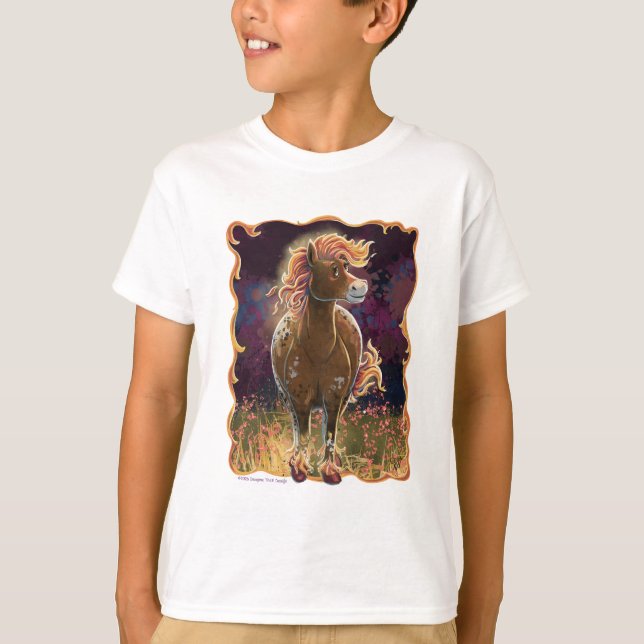 Camiseta Cute Fire Horse Front and Back (Frente)