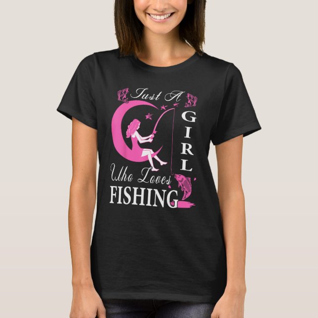 Camiseta Cute Fishing For Women Girls Kids Fisher Fisherman (Frente)