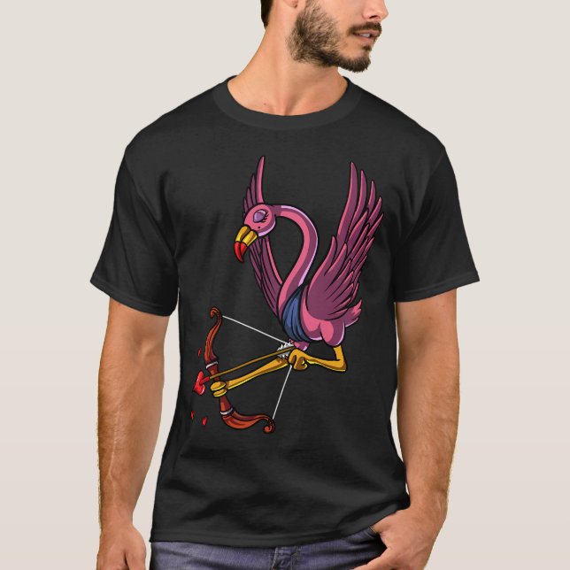 Camiseta Cute Flamingo Pássaro Cupido (Frente)