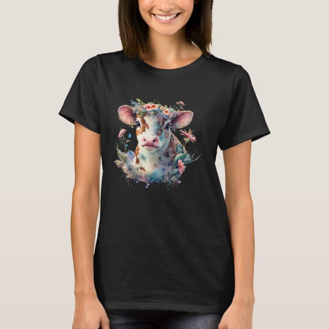Camiseta Cute Flower Cow (Frente)