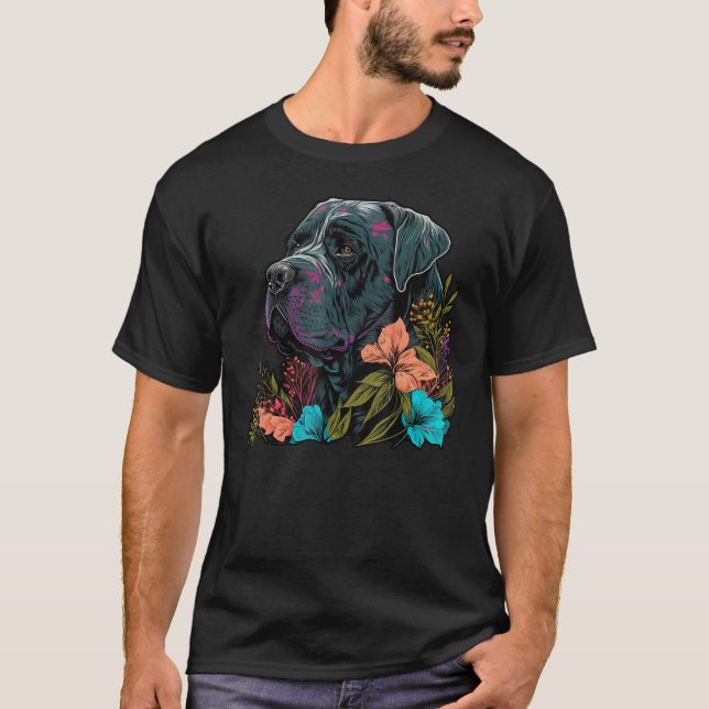 Camiseta Cute Flower summer Floral Cane Corso (Frente)