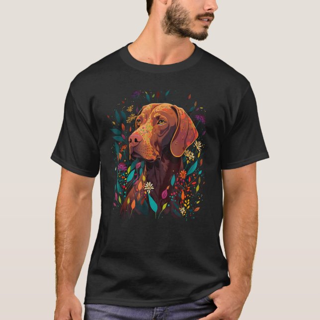 Camiseta Cute Flower summer Floral Vizsla_1 (Frente)