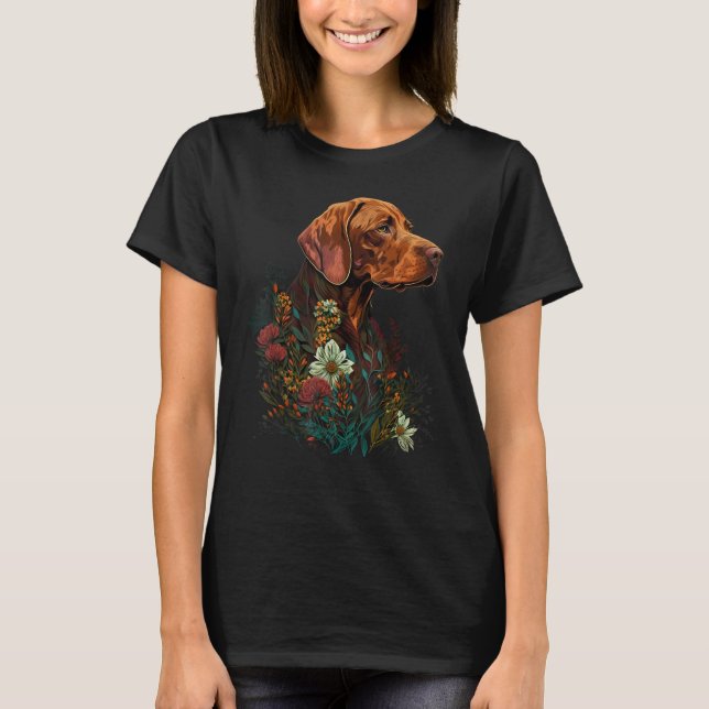 Camiseta Cute Flower summer Floral Vizsla 2 (Frente)