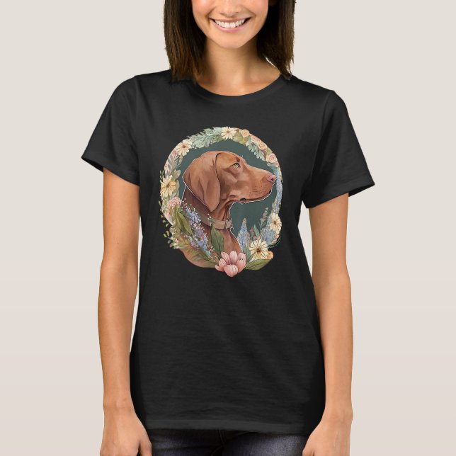 Camiseta Cute Flower summer Floral Vizsla 3 (Frente)