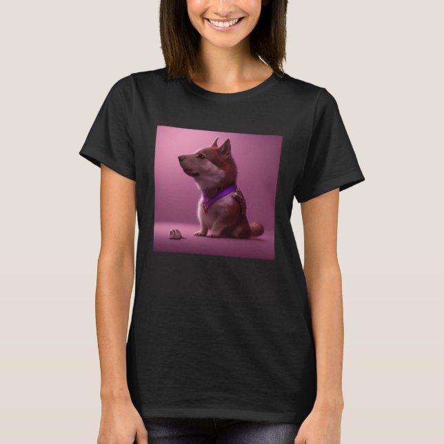 Camiseta Cute Fluffy Dog Shiba Inu Husky Sheepdog Shepherd  (Frente)
