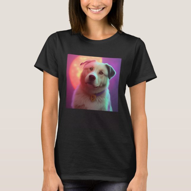 Camiseta Cute Fluffy Labrador Retriever Beagle Dog Sunset P (Frente)