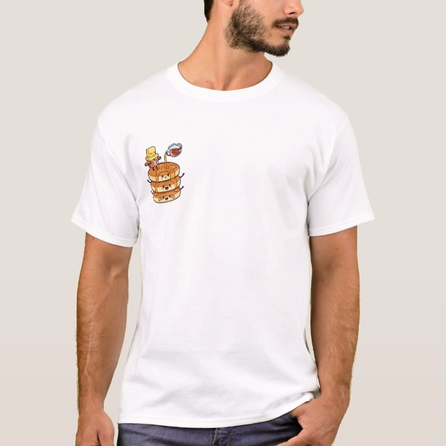 Camiseta Cute Fluffy Pancake Stack with Butter Character (Frente)