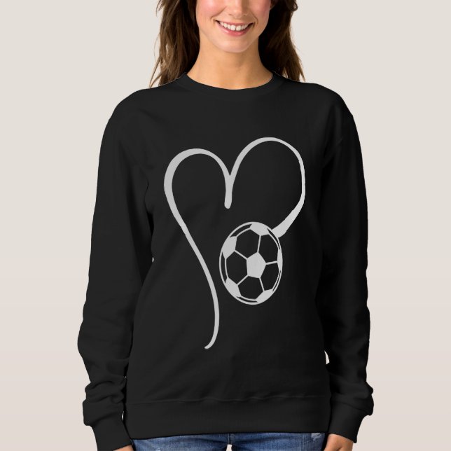 Camiseta Cute Football Love Heart Soccer Women Mom (Frente)