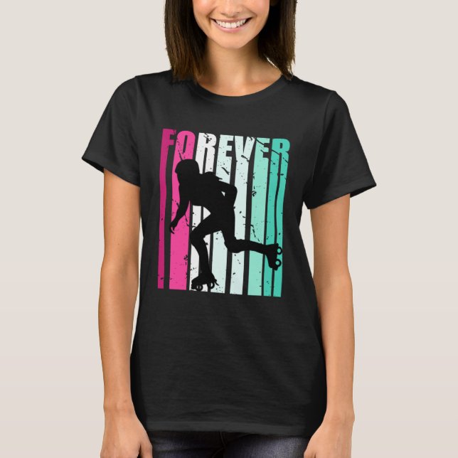 Camiseta Cute Forever Cute Roller Skating Roller Girls Fan  (Frente)