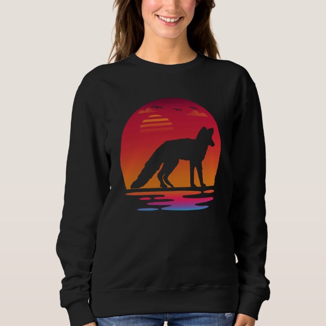 Camiseta cute fox animal sunset Silhouette fox (Frente)