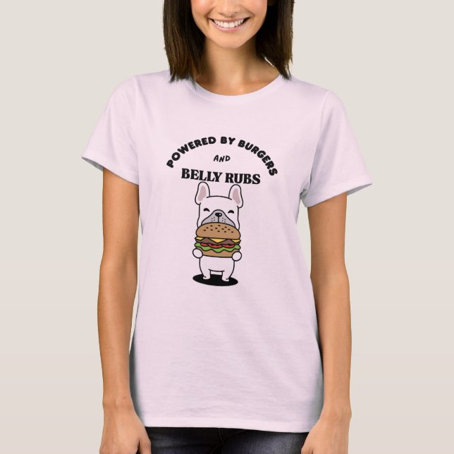 Camiseta Cute French Bulldog Burger Lover Design (Frente)