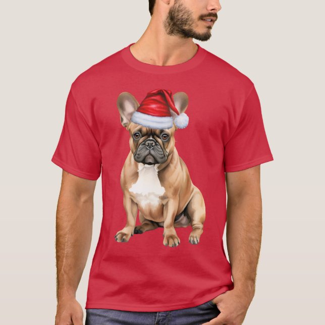 Camiseta Cute French Bulldog Funny Christmas (Frente)