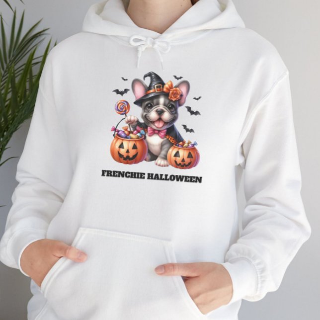 Camiseta Cute French Bulldog Halloween Candy Witch (Criador carregado)