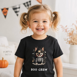 Camiseta Cute French Bulldog Halloween Esqueleto Boo Crew