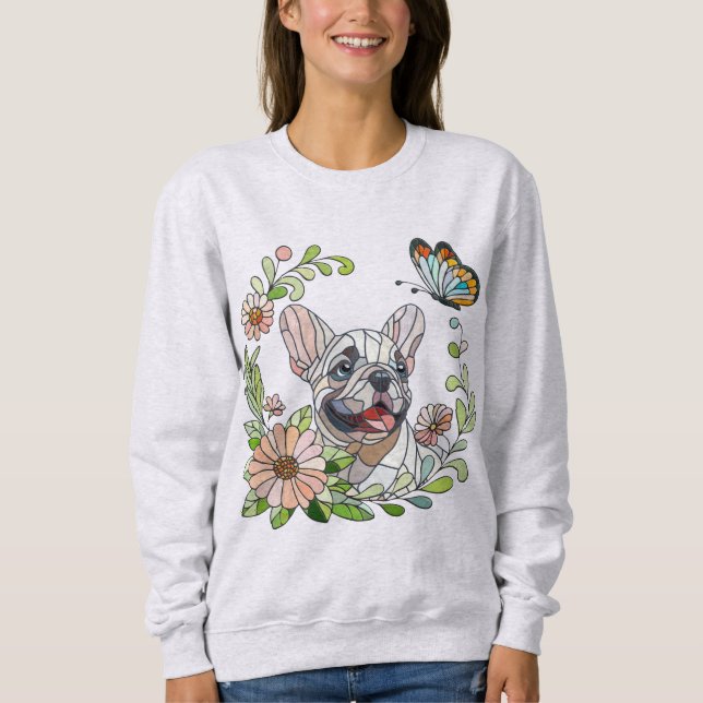 Camiseta Cute French Bulldog Puppy - mosaico pastel (Frente)