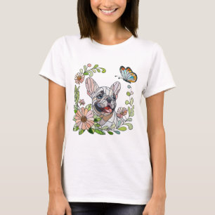 Camiseta Cute French Bulldog Puppy - mosaico pastel