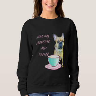 Camiseta Cute Frenchie ama meu francês e café francês B