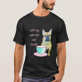 Camiseta Cute Frenchie ama meu francês e café francês B