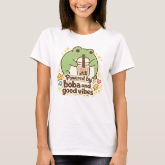 Camiseta Cute FROG drinking bubble tea, boba tea