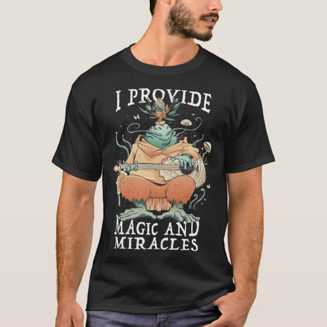 Camiseta Cute frog musician I provide magic and miracles (Frente)