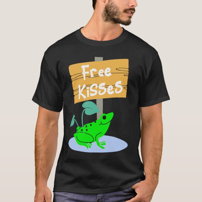 Camiseta Cute Frog Offering Free Kisses (Frente)