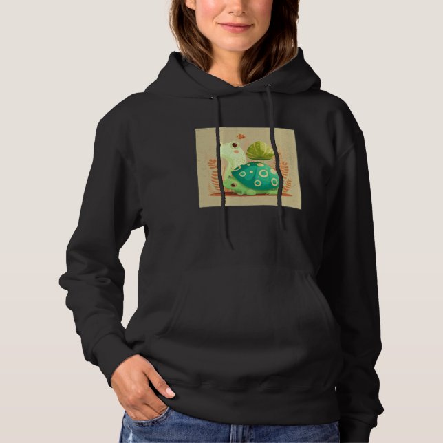 Camiseta Cute Frog Snail Illustration Shell Friends Women K (Frente)