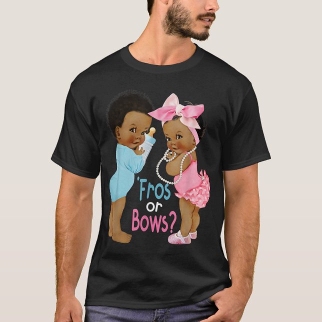 Camiseta Cute Fros or Bows Gender Reveal Baby Shower TShir (Frente)