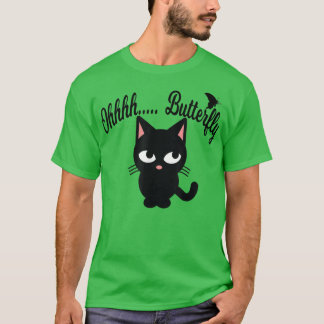 Camiseta Cute Funny ADHD Cat Distracted By Butterfly T Shir