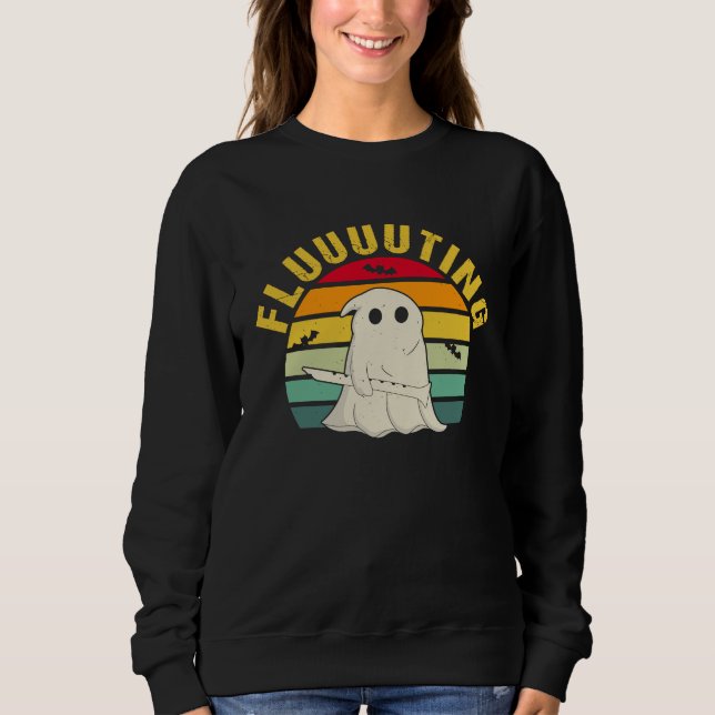 Camiseta Cute & Funny Halloween Ghost Flute & Fluting (Frente)