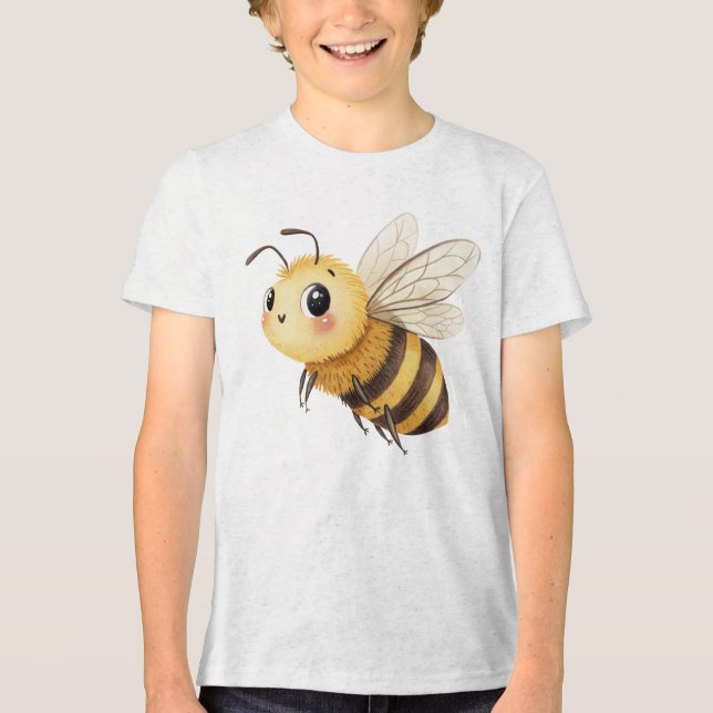 Camiseta Cute Fuzzy Bumblebee Illustration (Frente)