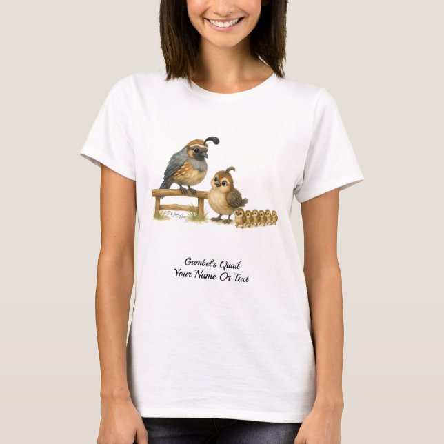 Camiseta Cute Gambel's Quail Covey (Frente)
