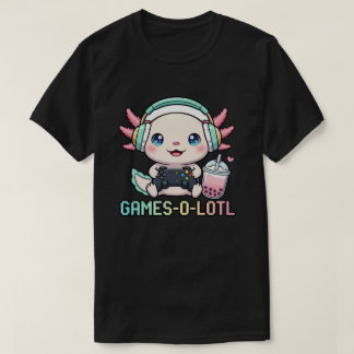 Camiseta Cute Gamer Axolotl with Boba Art