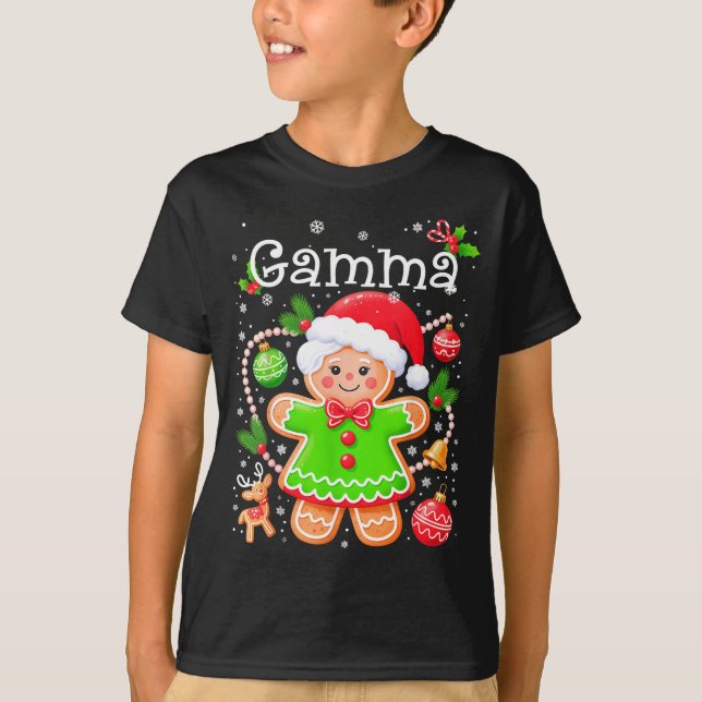 Camiseta Cute Gamma Gingerbread Family Matching Christmas C (Frente)