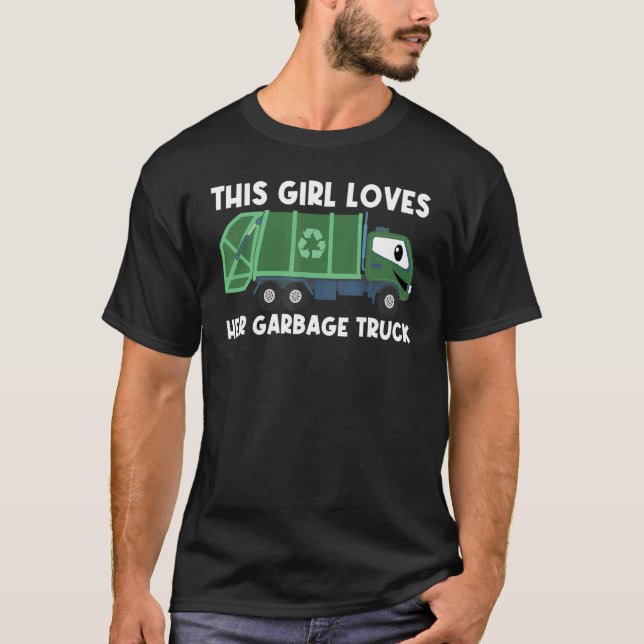 Camiseta Cute Garbage Truck For Girls Kids Trash Truck (Frente)