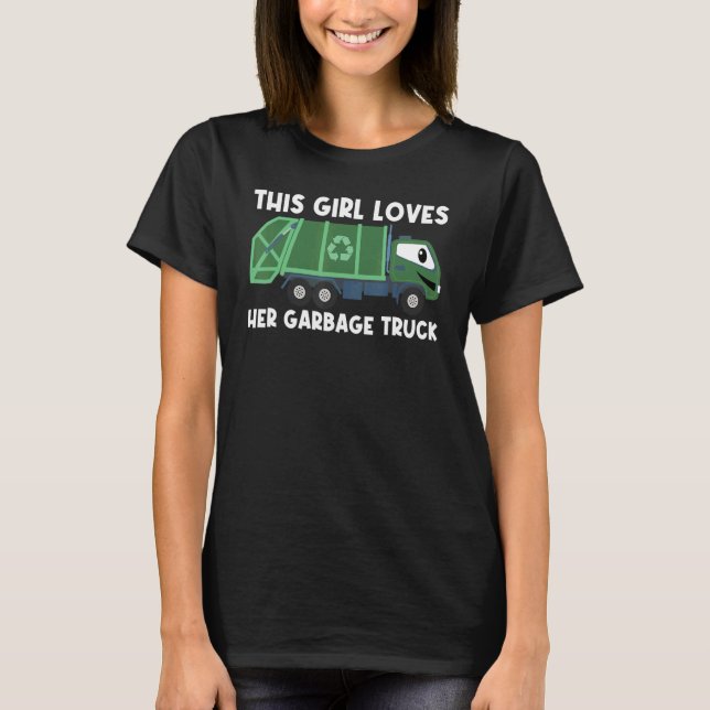 Camiseta Cute Garbage Truck For Girls Kids Trash Truck (Frente)