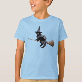 Camiseta Cute Gata Preta Bruxa Crianças