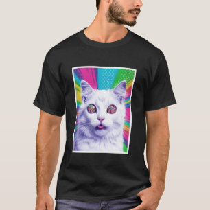 Camiseta Cute Gato Espiral Pirulito Olhos Espirais Arco-íri