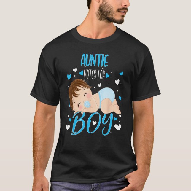 Camiseta Cute Gender Reveal Aunt Says Boy Baby Shower Famil (Frente)