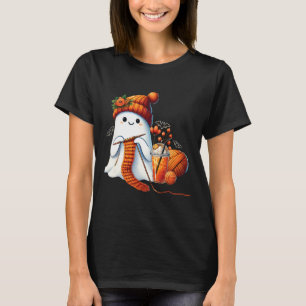 Camiseta Cute Ghost Crochet Knitting Amante Café de Hallowe