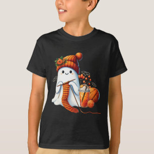 Camiseta Cute Ghost Crochet Knitting Amante Café de Hallowe