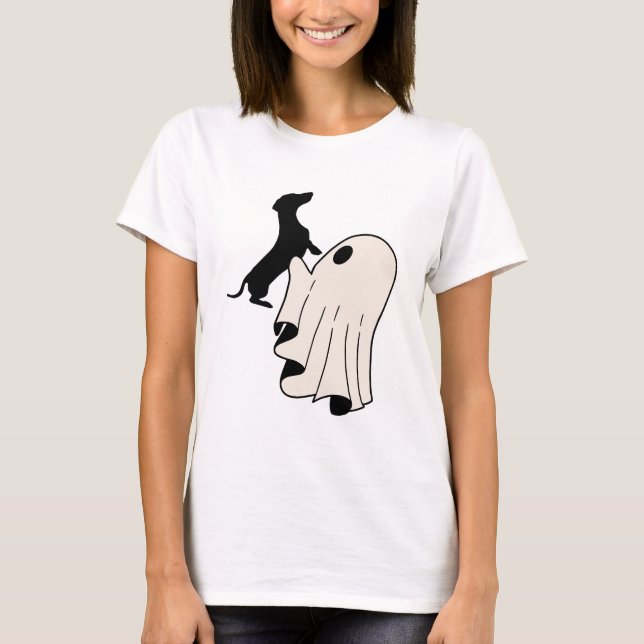 Camiseta Cute Ghost Dachshund Lover (Frente)
