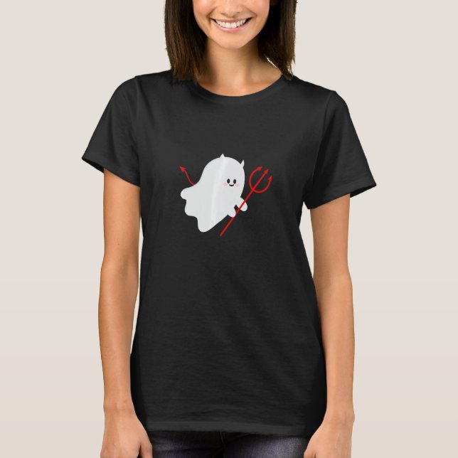 Camiseta Cute Ghost Devil Halloween Costume (Frente)